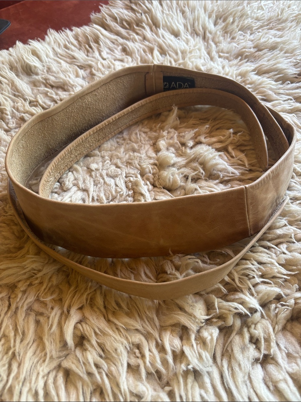 Ada Tan Wide Leather Waist Belt